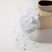 Resim 1 adet, Simgesel İnci Taç Şapka, Vintage Zarif Tarz, Gelinlik Düğün Aksesuarı, Simgesel Tüy ve Ağ Detayı, Özel Gün Baş Aksesuarı 