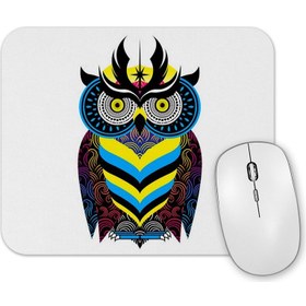 Resim Baskı Dükkanı Kral Baykuş Renkli Baykuş Mouse Pad 