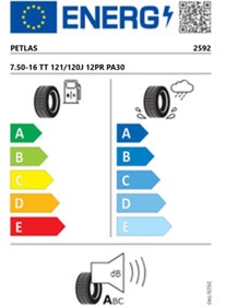 Resim Petlas 7.50-16 TT 122/121J 14PR PA30 Çeker Kamyonet Lastiği (Üretim Tarihi:2025) 