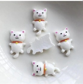 Resim Beyaz 10 Adet Randommixed Sevimli Kedi Reçine Düz Arka Dekoratif Karalama Defteri Dıy Telefon Kılıfı Saç Dekorasyon Reçine Aksesuarları 