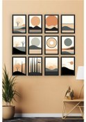 Resim Artavessa 12 Parça Siyah Çerçeve Görünümlü Mdf Tablo Seti - 12ARTAVESSA30 