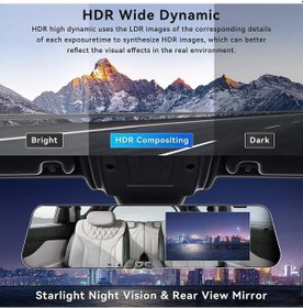 Resim Createtech 4.3 İnç Ultra İnce Diken Aynası Arabası Dvr 1080p Video Kaydedici Çizgi Kamera Için Only Front -1cam 64g, Güçlü Kamera Sistemi 