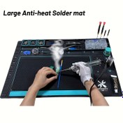 Resim 2'li Set Manyetik Silicone Ekstra Büyük Lehimleme Matı Kaynak Mati Elektron Cep Telefonu Tamir Bezi 