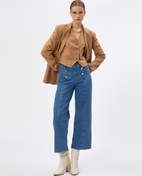 Resim Geniş Kısa Paça Kot Pantolon Yüksek Bel - Sandra Jeans 
