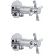 Resim Ronanna 2 Li Artı Aç Kapa 4 Kollu Krom Çevirveli Taharet Musluğu 