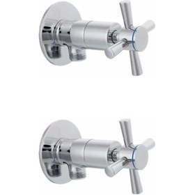 Resim Ronanna 2 Li Artı Aç Kapa 4 Kollu Krom Çevirveli Taharet Musluğu 