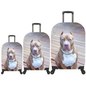 Resim My 87 Pitbull Valizler İçin Kılıf Seti Kabin Orta Ve Büyük Bej 