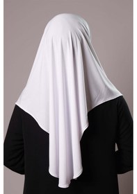 Resim Hürrem Bone Beyaz Pratik Hazır Geçmeli Tesettür Eşarp Sandy Kumaş Düz Hijab 2308 42 