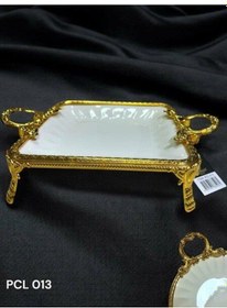 Resim Royking Elegance Kare Sunum Tabak Gold 30cm Pcl 013 