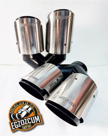 Resim 90 Mm. Dışı Krom Sağ/sol Takım 2 Adet Çift Çıkış Akrapoviç Egzoz Ucu 