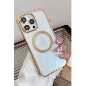 Resim Ceponya Apple iPhone 14 Pro Magsafe Ortası Köşeleri Renkli Şeffaf Lens Korumalı Silikonkılıf 