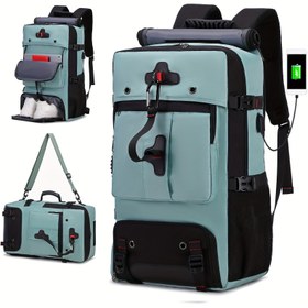 Resim Ayakkabı Bölmesi Olan Seyahat Sırt Çantası - Dayanıklı Polyester, USB Güçlü, Elde Yıkanabilir - Yürüyüş ve Dış Mekan Sporları İçin İdeal, 39.62cm Laptop'a Uygun - Çimen Yeşili 