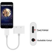 Resim BEBTECH Iphone Ipad Lightning Uyumlu Kulaklık Ve Şarj Çevirici Dönüştürücü Kablo 