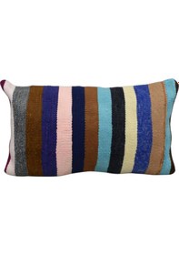 Resim Zehra Abla Halı Yeni El Dokuma Dekoratif Lumbar Kilim Kırlent Yastık Kılıfı 6134 
