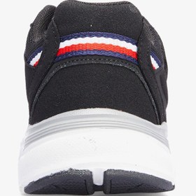 Resim Tommy Hilfiger Flag Low Cut Lace-Up Velcro Bebek Siyah Spor Ayakkabı 