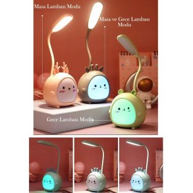 Resim Technosmart Usbli Karikatür Masa Lambası 3 Modlu Gece Lambası Çocuklar Için 
