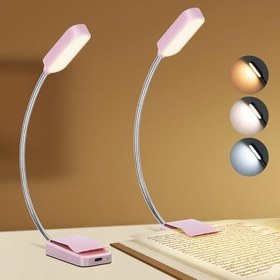 Resim Kitap Işığı, Okuma Işığı 2'li Paket, Şarj Edilebilir Kitap Işığı, 3 Renk ve Kademesiz Karartma ve 360 ° Esnek Boyun, Hafif Kitap Işık Klipsi, Kitap Severler Hediyeler 
