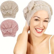 Resim 1 Adet SoftTouch Hızlı Kuruyan Saç Havlusu Sarma, Kurdele Tasarımlı, Süper Emici Mikrofiber Saç Kurutma Bone, Kıvırcık, Uzun, Kalın Saçlar İçin, Normal Saç Dokusu İçin Düşük Alerjik Örgü Duş Bone 