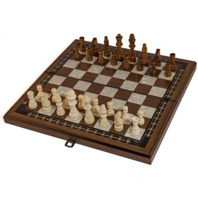 Resim Helena Wood Art Bursa 40cm Klasik Ahşap Taşlı Satranç Seti 