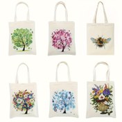 Resim 5D DIY Elmas Boyama Sanatı Kristal Taşlı Sanat Çiçek Serisi Tote Çantası, Hafif, Şık ve Kıyafetlerinize Aksesuar Olarak Sevimli Bir Yöntem. Boyutlar: 35Cm*28Cm*23Cm / 13.78Inch*11.02Inch*9.06Inch. 