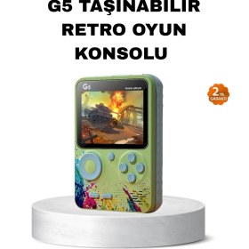 Resim SÜS Mey Ithalat® G5 Retro Oyun Konsolu 500 Klasik Oyunlu 3 Inç Hd Ekran ve Tv Bağlantılı 