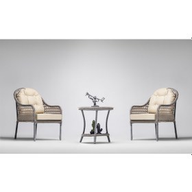 Resim Zen Çay Seti Bahçe ve Balkon Mobilyası Takımı (1+1+Sehpa) 