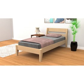Resim MsmWood Venüs Natural Lüx Tek Kişilik Doğal Ahşap Karyola 90x190 Yatak Uyumlu 