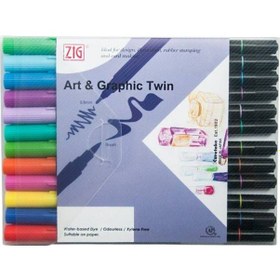 Resim Zig Art & Graphic Twin Brush Pen Çift Uçlu Çizim Kalemi 12'li Set N11.747 