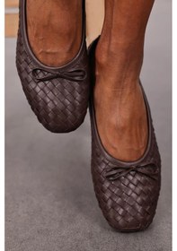 Resim Kahverengi Flexible Deri Örgü Babet 36617 Kahverengi 