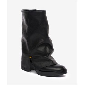 Resim Kadın Siyah Hakiki Deri Topuklu Bot 5k2ub35290 7961 Sıyah 