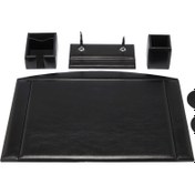 Resim Siyah Deri Unisex Sümen Takımı - S1SU00004754-A97 