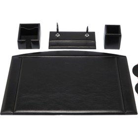 Resim Siyah Deri Unisex Sümen Takımı - S1SU00004754-A97 