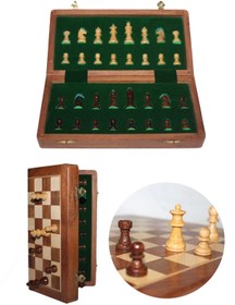 Resim Nemere Mıknatıs Taşlı Ahşap Katlanabilir Kutulu Satranç Oyunu 17.5 Cm G611 Tech 