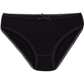 Resim Yıldız Kadın Bambu Dantelli Bikini Külot Siyah 3881 12 Adet Siyah 