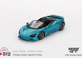 Resim 1:64 Mini GT 2024 Mclaren 750S SPIDER BELIZE BLUE 