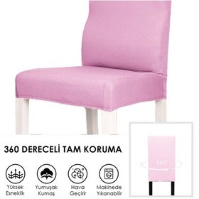 Resim Balpeteği Desen Likra Kumaşlı Tüylenmez Yikanabilir Sandalye Örtüsü Sandalye Kılıfı Yeni Model Tekli Pudra 