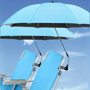 Resim UV Koruma Güneşlik Şemsiyesi Klips Tasarımı - Kamp, Plaj Sandalyeleri, Golf Arabaları ve Patio için Taşınabilir Mavi Kanopi - Dayanıklı Polyester Kumaş & Plastik Çerçeve, Modern Dış Mekan Aksesuarı, Patio için Dış Mekan Şemsiyeler, Çok Yönlü Güneş Koruma, Kolay Klips Mekanizması 