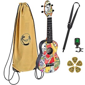 Resim Ortega K2-EM Keiki Sopranino Ukulele Set (El Muerto) 