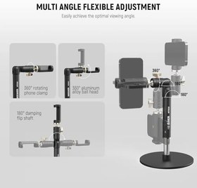 Resim NEEWER Masa Cep Telefonu Tutacağı Kelepçe Ayarlanabilir Telefon Tutucusu Ofis Masası için iPhone Samsung ile Uyumlu Video ve Film Kayıtları için 360° Bilyalı Başlık Katlanabilir Kol Ağırlıklı Metal 