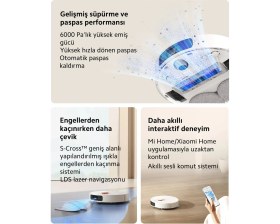 Resim Robot Süpürge - 6000 Pa Emiş Gücü, Akıllı Navigasyon ve Otomatik Çöp Boşaltma ile Derin Temizlik 