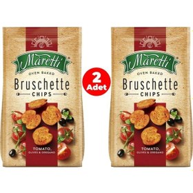 Resim Maretti Bruschette Domates, Zeytin Ve Kekik Aromalı Kızartılmış Ekmek Cips 2 Adet 