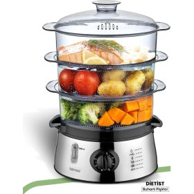 Resim Pratik ve Sağlıklı Buharlı Pişirici, 800W, 8,4l, 60 Dakika Zamanlayıcı 