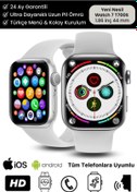 Resim Su Geçirmez 45mm T700s Simli Watch 7 Ios Android Sağlık Sensörlü Bluetooth Aramalı Alarm Akıllı Saat 