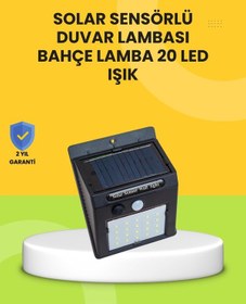 Resim Güneş Paneli İle Şarj Olan 20 Led Dış Mekan Hareket Sensörlü Lamba Çok Renkli 
