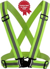 Resim Yüksek Görünümlü Reflektörlü Pratik Şerit Ikaz Yeleği ( Esnek ) 