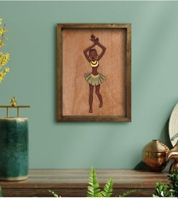 Resim Bk Home African Woman Tasarımlı Doğal Masif Ahşap Çerçeveli Tablo (551089795) 