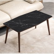 Resim Vovvahome Vega Mdf Ahşap Orta Sehpa - Siyah Mermer 