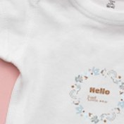 Resim %100 Pamuklu Bebek Body - Hello Little One - Bebek Zıbın Badi 