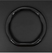 Resim Xindoker D Tipi Karbon Fiber Deri Direksiyon Kılıfı - Kayma Önleyici, Ter Emici, Sıcak Dayanıklı - Araçlar İçin Evrensel Uyumlu Siyah 