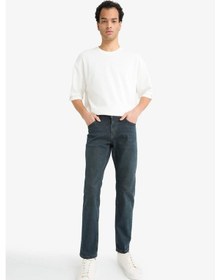 Resim Defacto Pedro Slim Fit Dar Kalıp Normal Bel Dar Paça Jean Pantolon G1266ax25aunm83 İndigo 